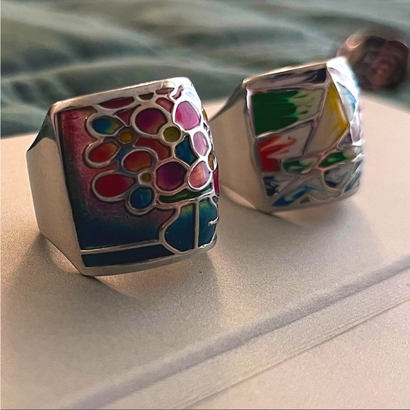 Stainless Steel Mosaic Rings - Picture 2 of 4